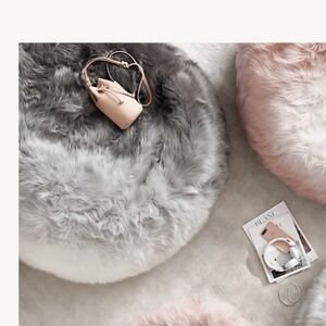 RH Teen‎ Kashmir Faux Fur Bean Bag Slip Cover Only Ombre White Gray Restoration